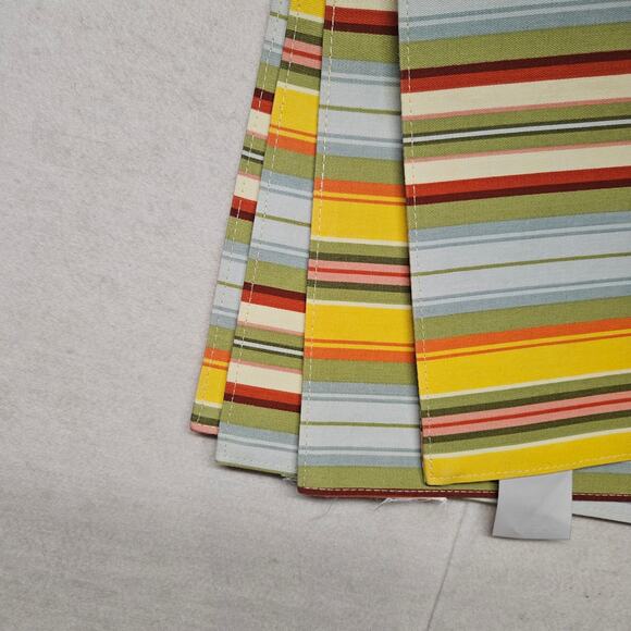 Reversible Floral And Stripe Fall Placemats Set of 4 - Picture 5 of 9